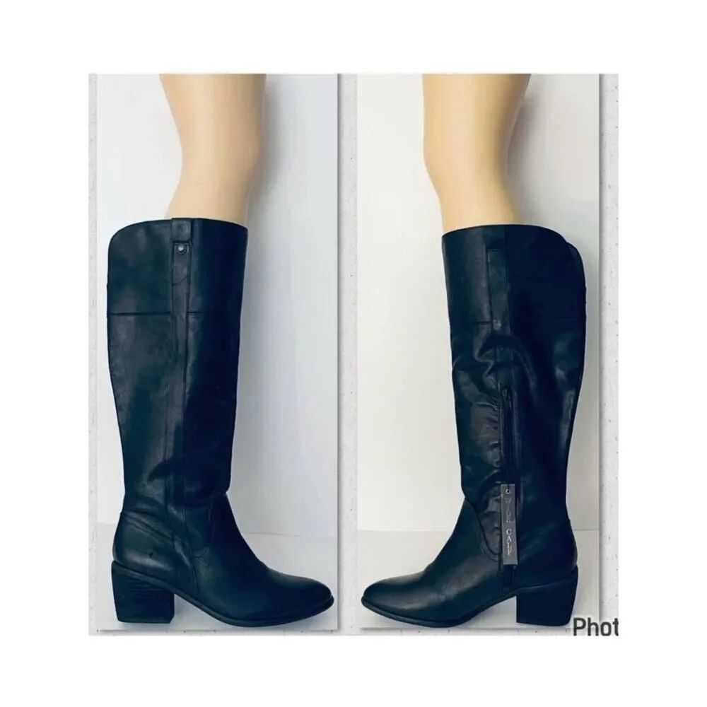 NWT Vince Camuto 10 W Mordona Leather Western Riding Knee high Wide Calf boots